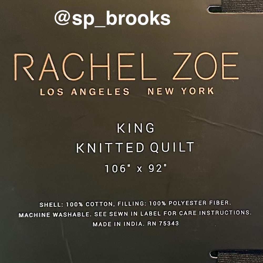 🎁Rachel Zoe Knitted Quilt - Green King Size Quilt - 100% Cotton - Picture 2 of 5